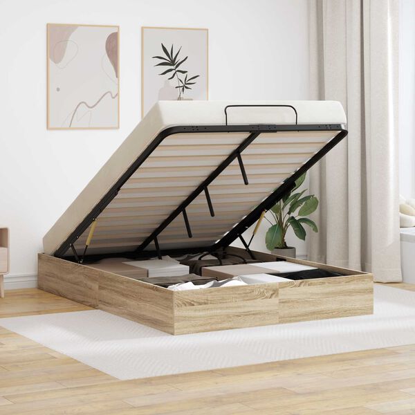 vidaXL Ottoman S&auml;ngram Sonoma-ek 193 x 140 x 25 cm Konstruerat tr&auml;