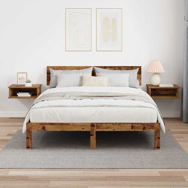 vidaXL S&auml;ngbord 2 pcs Gammalt tr&auml; 40 x 31 x 15 cm Konstruerat tr&auml;