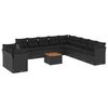 vidaXL Loungegrupp med dynor 12 delar svart konstrotting