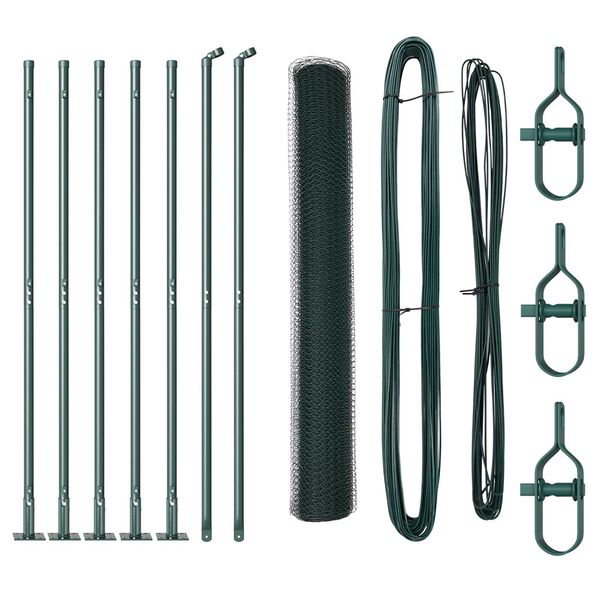 vidaXL St&auml;ngselstolpe Gr&ouml;n 10 x 1,2 m (25 mm n&auml;t) St&aring;l och PVC