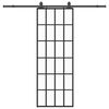 vidaXL Skjutd&ouml;rr med beslag svart 76x205 cm ESG-glas