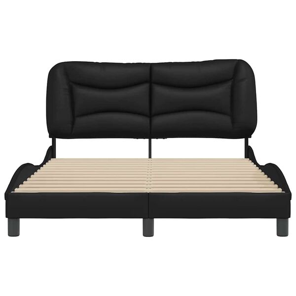 vidaXL Bed Frame without Mattress "Hvar" Black 120x200 cm Faux Leather