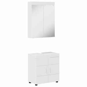 vidaXL Badrumsm&ouml;belset TULUM 2 st H&ouml;gblanka vita 60 x 34 x 63 cm
