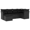 vidaXL Loungegrupp med dynor 6 delar svart konstrotting