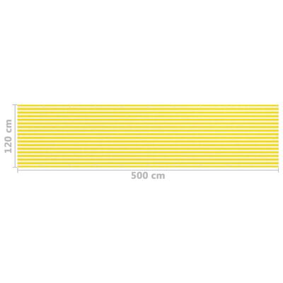 vidaXL Balkongskärm gul och vit 120x500 cm HDPE