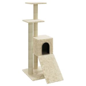 vidaXL Kl&ouml;str&auml;d med kl&ouml;spelare i sisal gr&auml;ddvit 92 cm