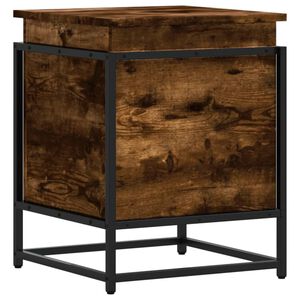 vidaXL Förvaringslåda lock rökfärgad ek 40x40x51,5 cm konstruerat trä