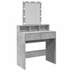 vidaXL Sminkbord med LED betonggr&aring; 80x41x144,5 cm