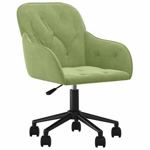 vidaXL Snurrbar kontorsstol ljusgr&ouml;n sammet