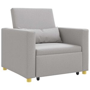 vidaXL Utdragbar soffbed enkel med hjul Moln gr&aring; 90 x 165 x 87 cm tyg