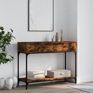 vidaXL Avlastningsbord r&ouml;kf&auml;rgad ek 100x34,5x75 cm konstruerat tr&auml;