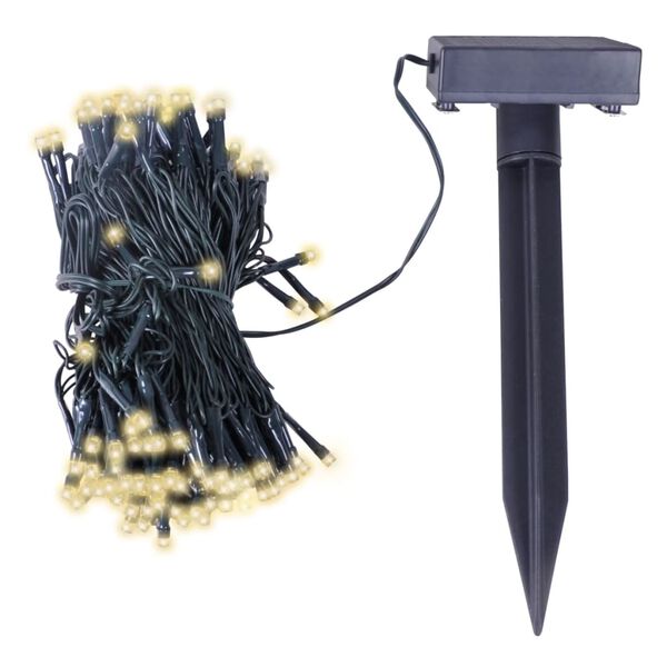 vidaXL Soldriven ljusslinga LED varmvit