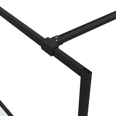 vidaXL Duschvägg svart 115x195 cm halvfrostat ESG-glas