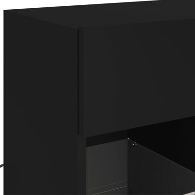 vidaXL Väggmonterad tv-bänk LED svart 58,5x30x60,5 cm