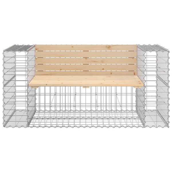 vidaXL Tr&auml;dg&aring;rdsb&auml;nk gabion-design 143x71x65,5 cm massiv furu