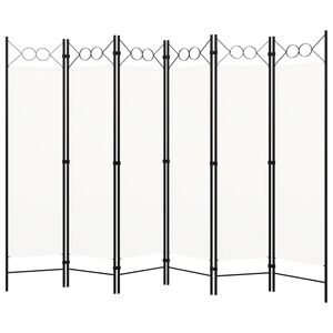 vidaXL Rumsavdelare 6 paneler vit 240x180 cm