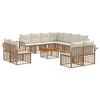 vidaXL Utomhussoffset 12 st 11-sits Naturlig och Creamvit Polyester