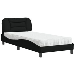 vidaXL Bed with Mattress "Hvar" Black 80x200 cm Fabric