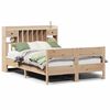 vidaXL S&auml;ng med bokhylla utan madrass 140x200cm massiv furu
