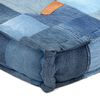 vidaXL Sittpuff fyrkantig 100x100x20 cm denim lappm&ouml;nster