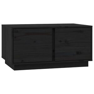 vidaXL Soffbord svart 80x50x40 cm massivt furu