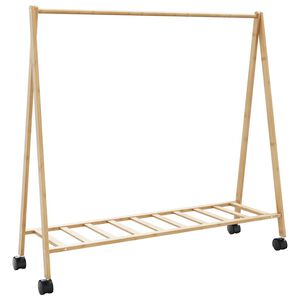 vidaXL Kl&auml;dst&auml;ll med hyllor och hjul 106x34x106,5 cm bambu