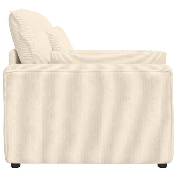 vidaXL Modul&auml;r soffa armst&ouml;ds&auml;ndmodul med kuddar gr&auml;ddvit 100 cm