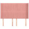 vidaXL Sänggavel med kanter rosa 147x16x118/128 cm sammet