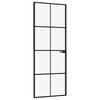 vidaXL Innerd&ouml;rr 76x201,5 cm h&auml;rdat glas och aluminium slim