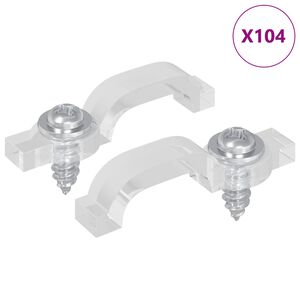 vidaXL LED Strip Clips 23,8 mm 2 st Transparent Plast och J&auml;rn