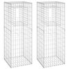 vidaXL Gabionkorgar 2 st stolpformade 50x50x140 cm j&auml;rn