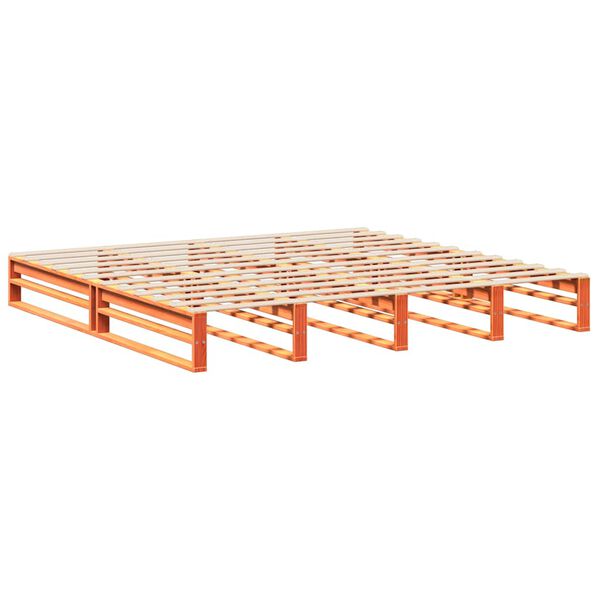 vidaXL S&auml;ngram utan madrass vaxbrun 200x200 cm massiv furu