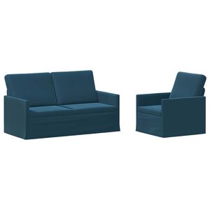 vidaXL Soffset 2 st Bl&aring; Sammet (V)
