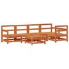 vidaXL Tr&auml;dg&aring;rd loungem&ouml;bler 7 pcs VaxBrun Massivt furu