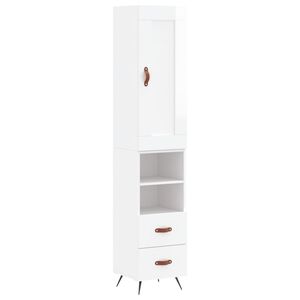 vidaXL H&ouml;gsk&aring;p vit h&ouml;gglans 34,5x34x180 cm konstruerat tr&auml;