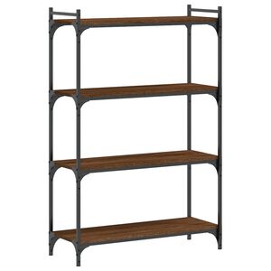 vidaXL Bokhylla 4 hyllplan brun ek 80x30x120 cm konstruerat tr&auml;