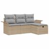 vidaXL Tr&auml;dg&aring;rdsoffset 4 st Poly rattan