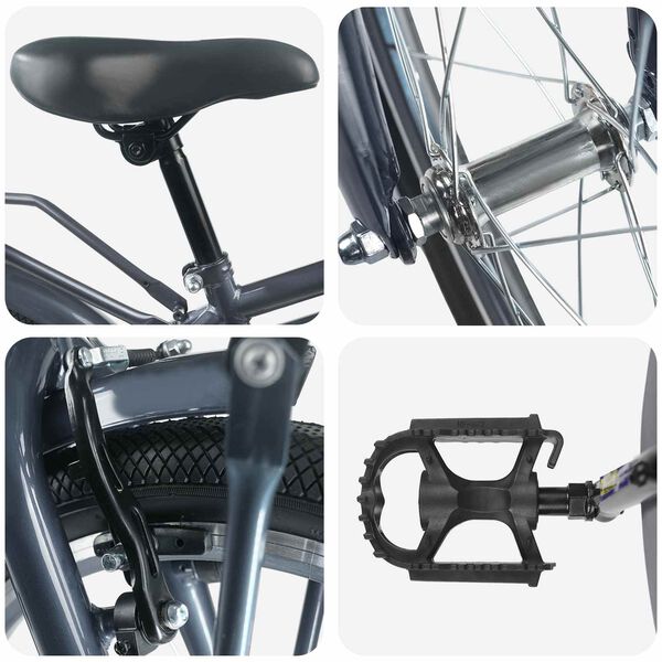 vidaXL Barncykel 18 Tum f&ouml;r 5-7 &aring;r gamla M&ouml;rkgr&aring;