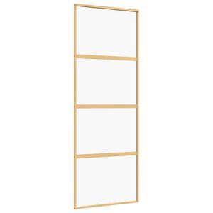 vidaXL Skjutd&ouml;rr guld 76x205 cm klart ESG-glas och aluminium