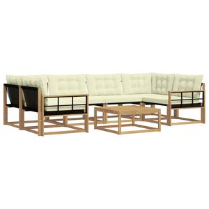 vidaXL Utomhussoffset 7 pcs Vit och gr&auml;dde 79 x 79 x 37 cm