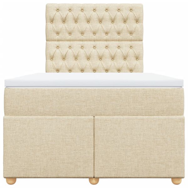 vidaXL Rams&auml;ng med madrass gr&auml;ddvit 120x190 cm tyg