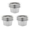 vidaXL Gastronormkantiner 12 st GN 1/6 100 mm rostfritt st&aring;l