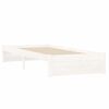 vidaXL Sängram vit massivt trä 75x190 cm