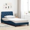 vidaXL Bed Frame with LED without Mattress Blue 100x200 cm Fabric