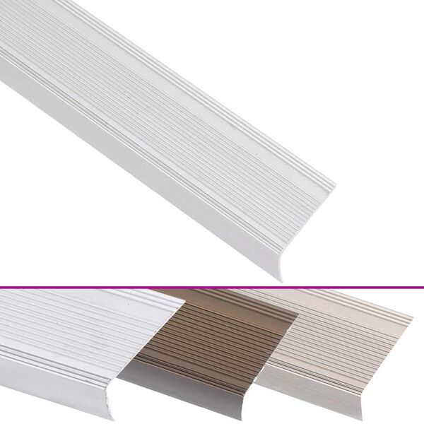 vidaXL Trappn&auml;sor i L-form 15 st aluminium 90 cm silver