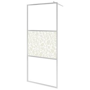 vidaXL Duschvägg med ESG-glas stendesign 80x195 cm