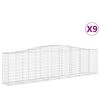 vidaXL Gabioner b&aring;gformade 9 st 400x50x100/120 cm galvaniserat j&auml;rn