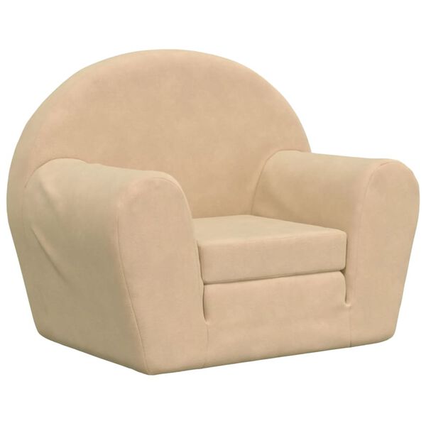 vidaXL B&auml;ddsoffa f&ouml;r barn gr&auml;ddvit mjuk plysch