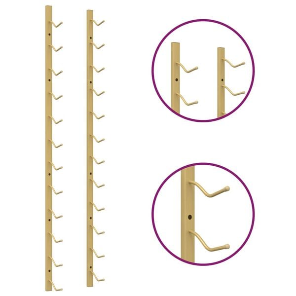 vidaXL V&auml;ggmonterat vinst&auml;ll f&ouml;r 12 flaskor guld j&auml;rn