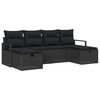 vidaXL Soffset 6 st 6-Antal sittplatser Svart konstrotting